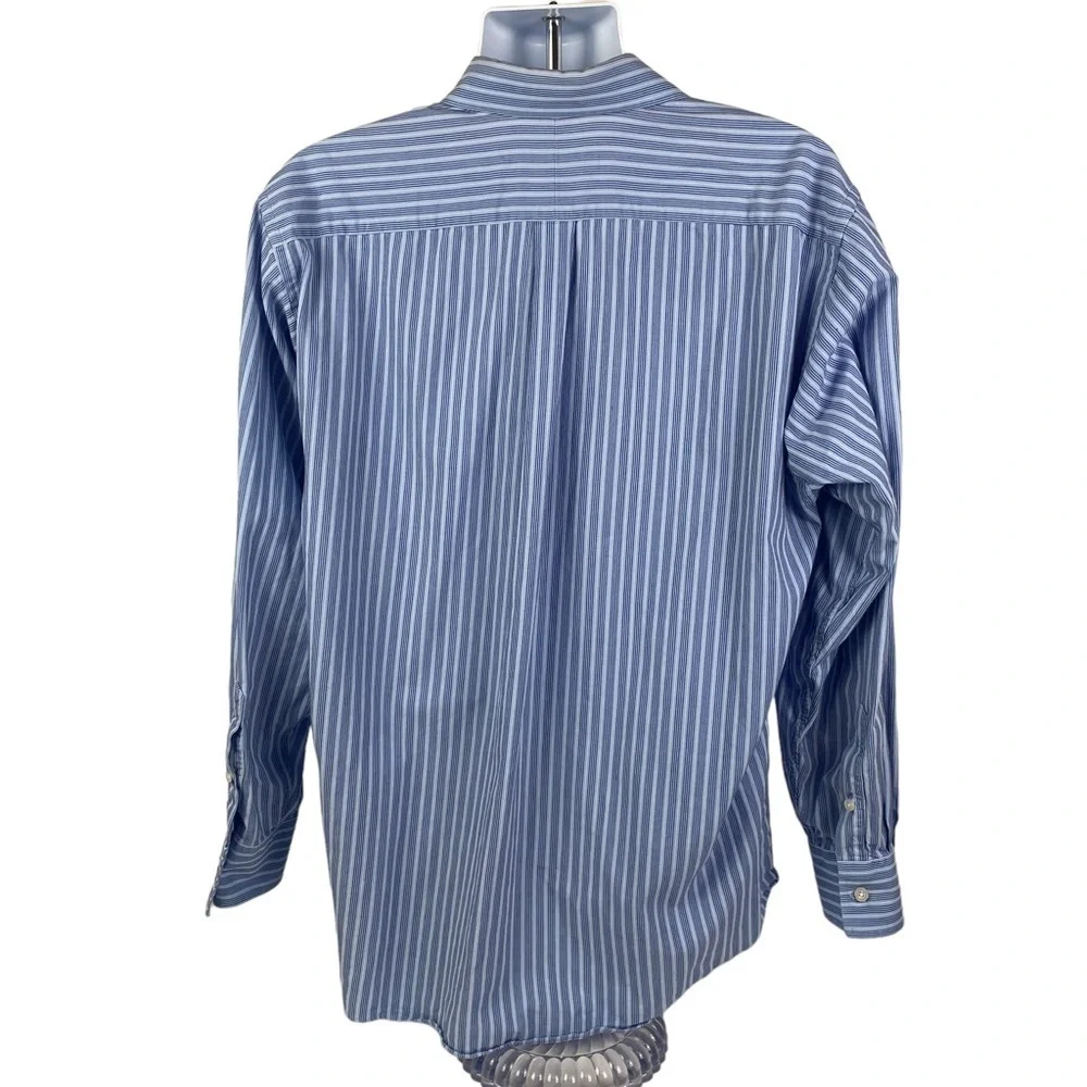 MICHAEL Michael Kors Striped Long Sleeve Button Down Shirt Men's‎ 17-34/35 Blue